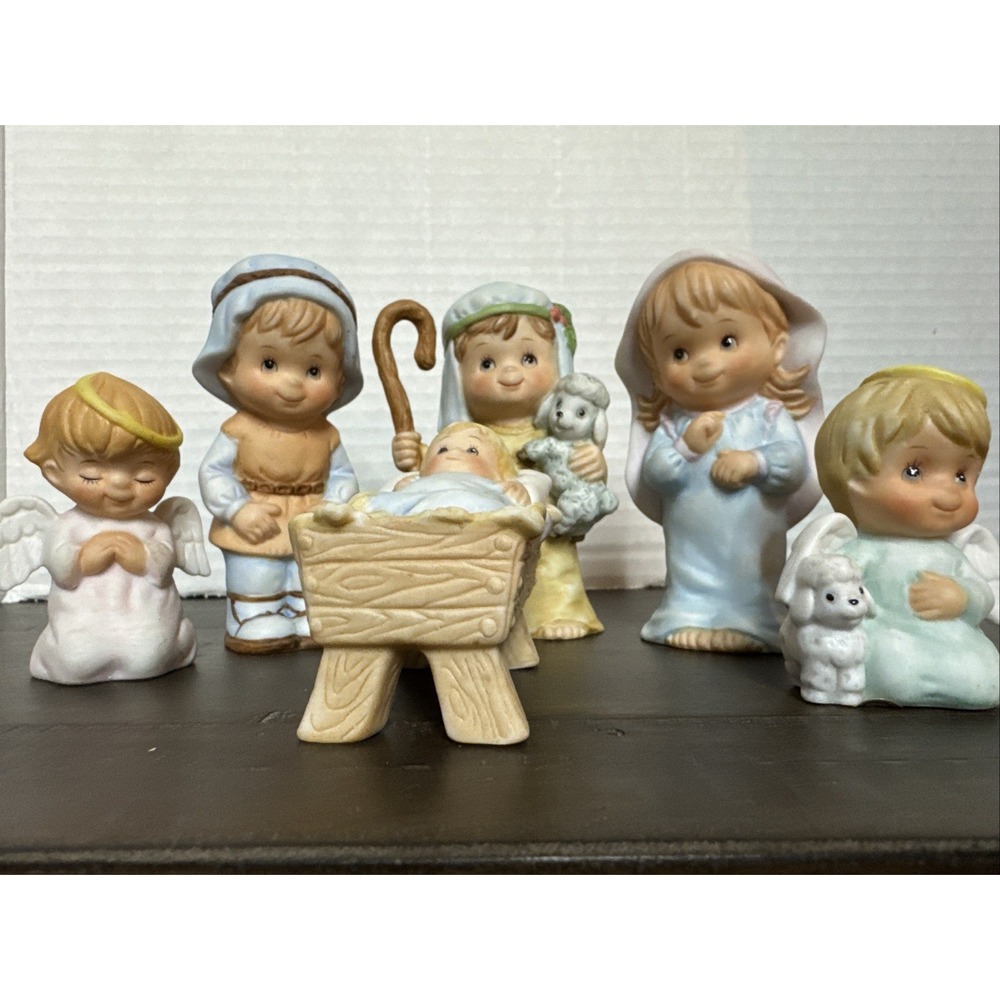 Vintage Gift World of Gorham Nativity Set Taiwan Children 6 Piece Set